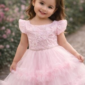 বেবী ফ্রক পার্টি ড্রেস - Pink