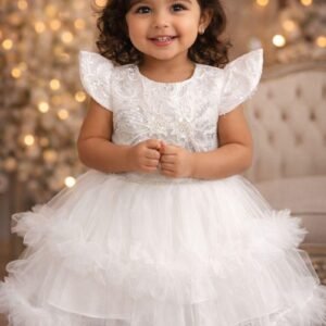 বেবী ফ্রক পার্টি ড্রেস - White